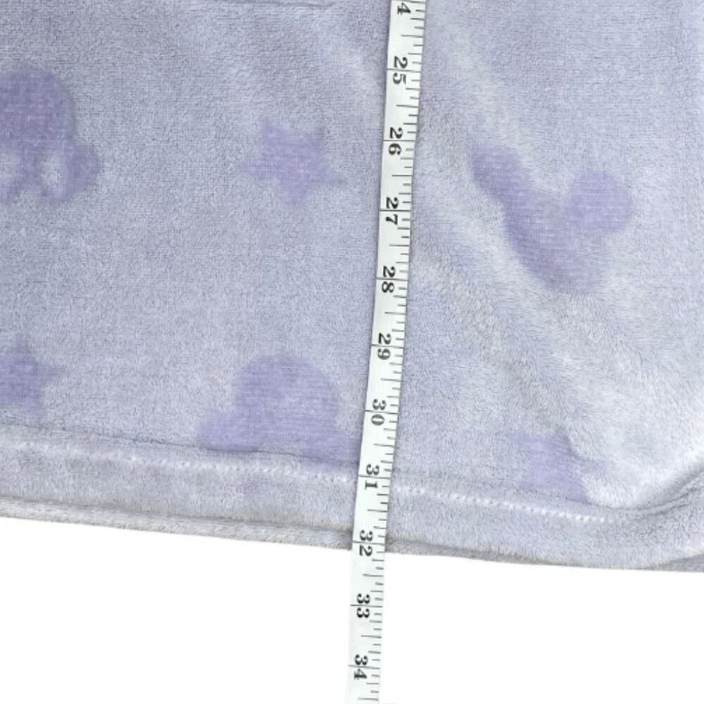 Disney Lavender Minnie Mouse Faux Fur Hoodie Lounge Dress Kawaii Pajama Medium - Picture 5 of 8